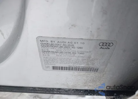 2010 Audi Q5 3.2 Premium из США, поврежденный, VIN WA1CKAFP6AA069217